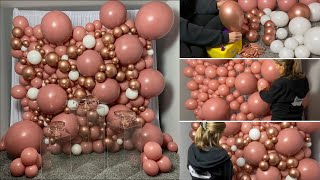 How To Make A Balloon Wall | Rose Gold Decoration