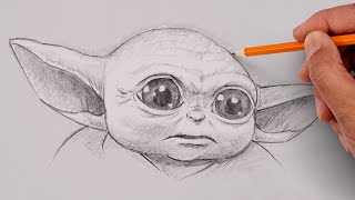 how to draw baby yoda star wars