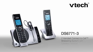 DS6771-3 2 Handset Connect to Cell™ Answering System with Cordless Headset