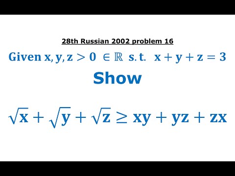 Given x+y+z=3, Prove sqrt(x) + sqrt(y) + sqrt(z) greater than xy +