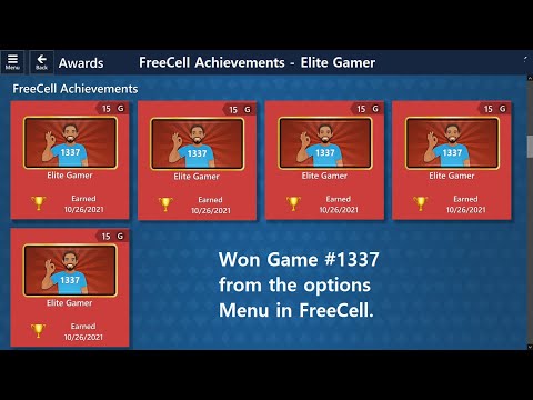 Elite Gamer - Awards | FreeCell Achievements | Microsoft Solitaire Collection