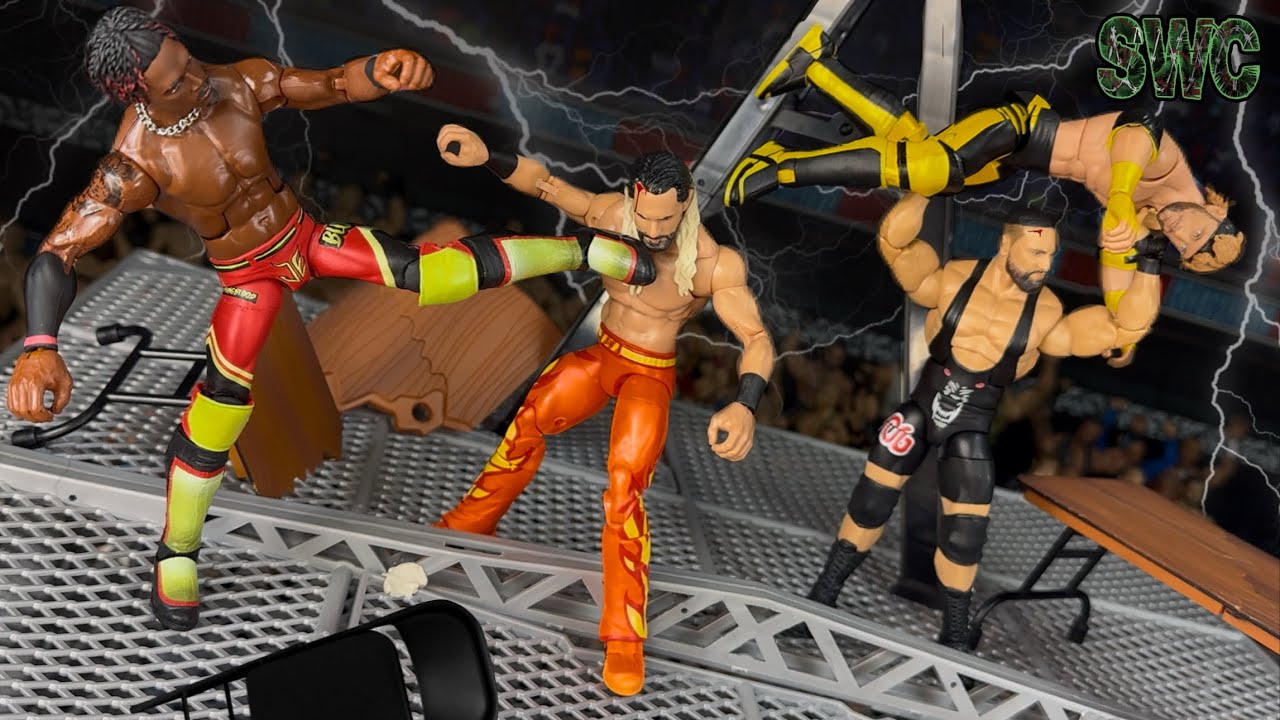 Логан Пол против Сета Роллинса против Джевона Эванса против Брона Брейкера | Матч фигурок WWE «Ад...