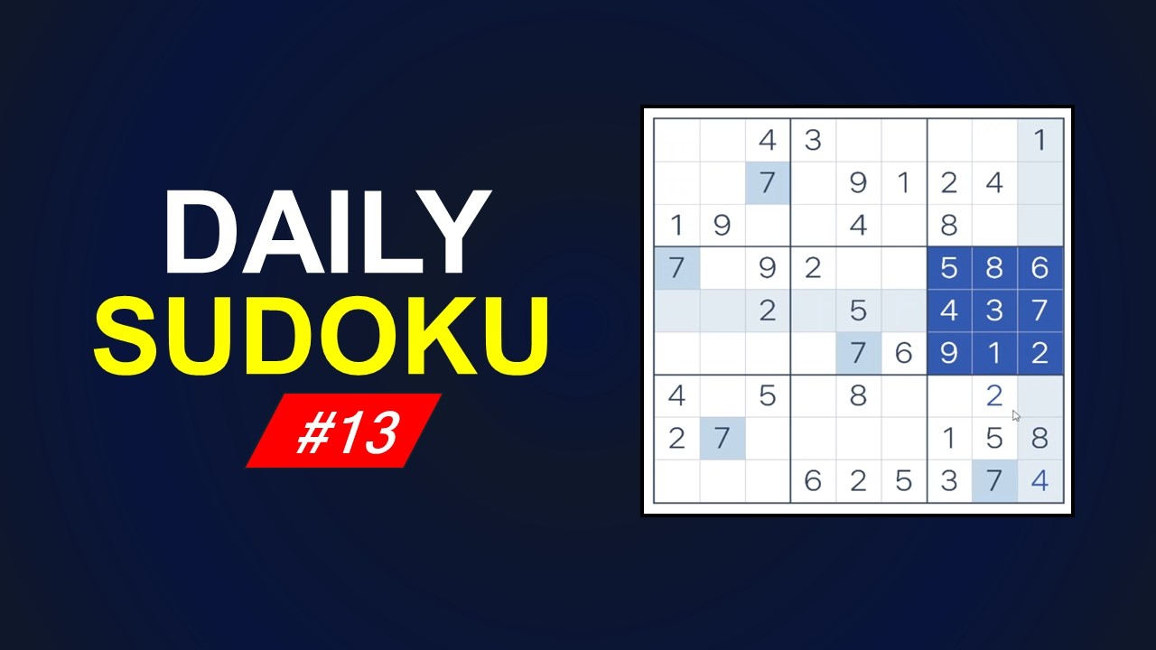 Sudoku Daily Challenge #13 | Complete Solution - YouTube