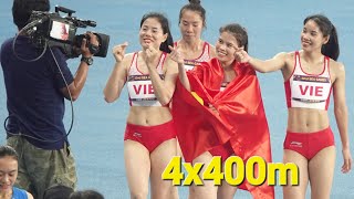 SEA Games 32 | Lập ĐẠI CÔNG, 4 cô gái VÀNG tổ 4 x 400m 