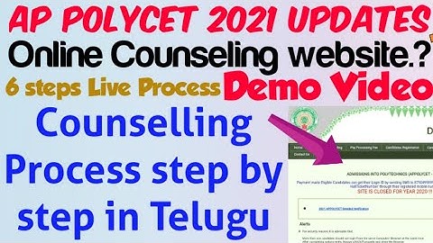 AP POLYCET 2021 Counselling Process Demo video//Certificate verification/Fee Payment/Web options