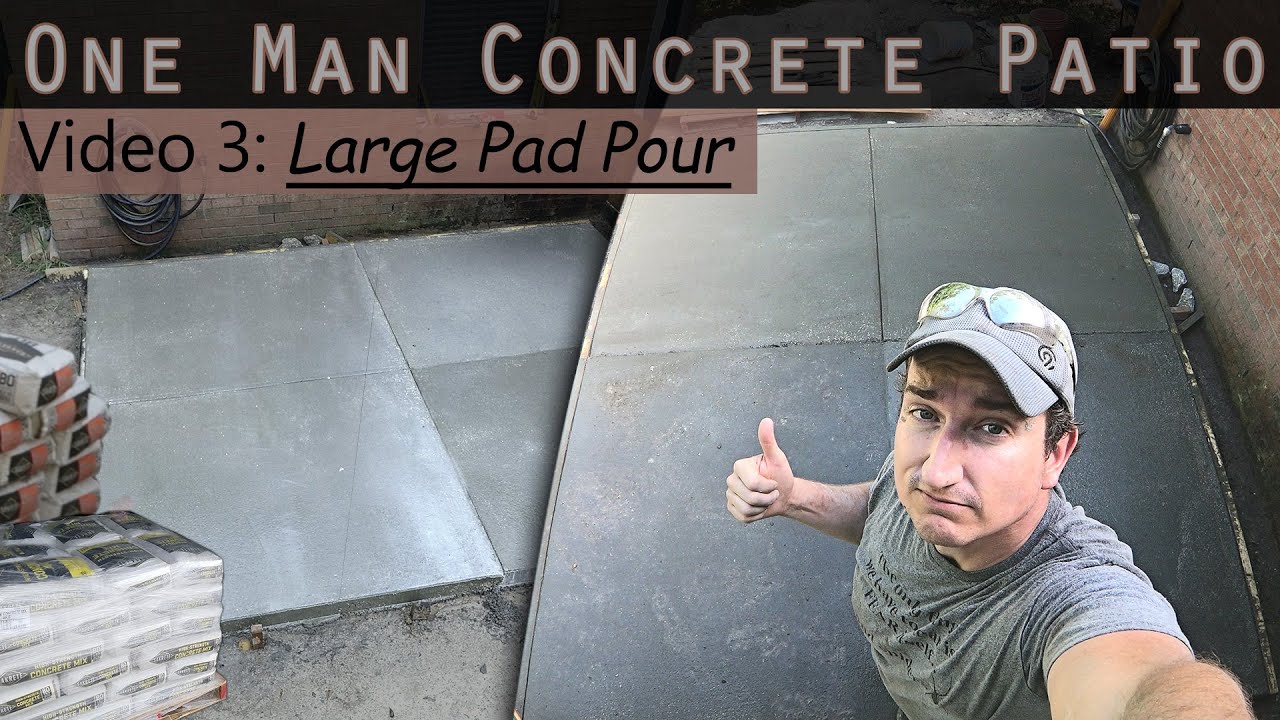 Large Concrete Pad Pour With Bagged Concrete - YouTube