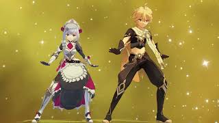 Mmd Roll N Rock Genshin Impact Aether And Noelle