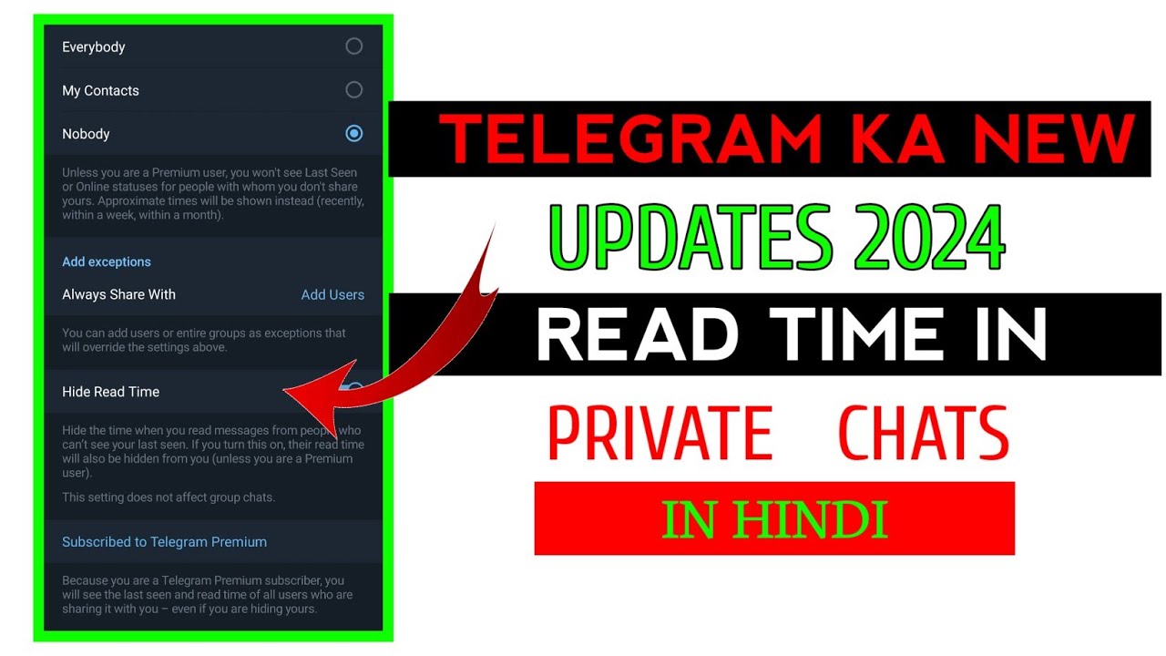 Telegram Updates | Read Time In Private Chats | View Last Seen and Read Times When You Hide Yours