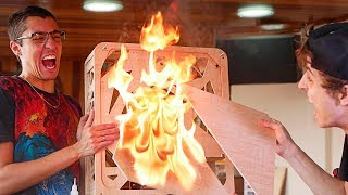 PC DE MADEIRA PEGA FOGO EM TESTE #5