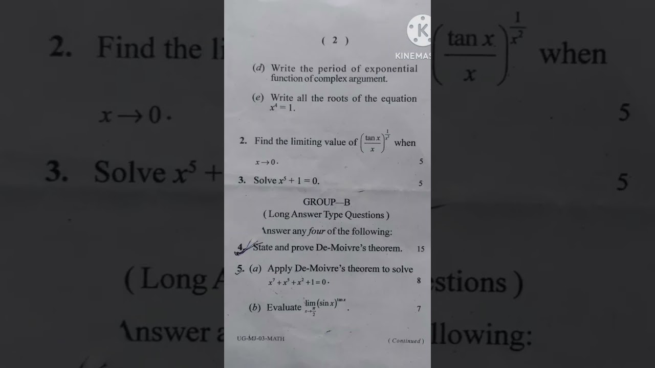Sem-2 (2023-27) Mj-3 Math questions paper 2024 