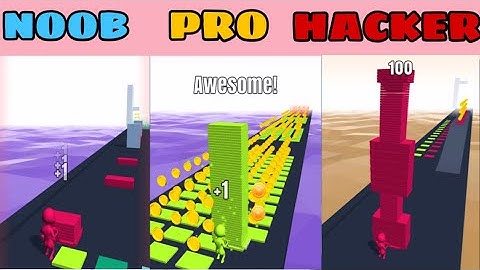 NOOB vs PRO vs HACKER in Stack Colors ❤️ All Levels Gameplay, NEW Games iOS, Android