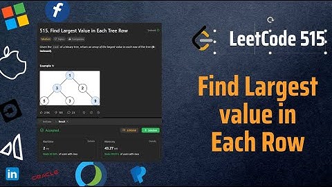 ✅ Find Largest Value in Each Tree Row ✅BFS - Binary Tree - 515 Leetcode - Explained in Detail
