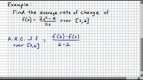 2.026 Average Rate of Change of a function