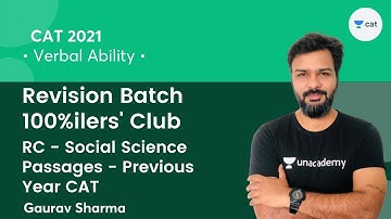 RC - Social Science Passages - Previous Year CAT l Revision Batch - 100%ilers