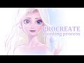 PROCREATE painting process アナと雪の女王2 エルサ / FROZEN2 Elsa