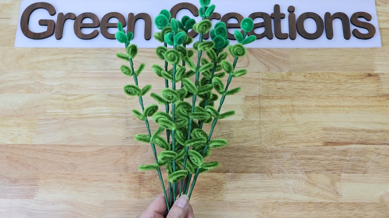 Papercraft Wire Guide to making green leaf branches with velvet wire. #diy #handmade # ...