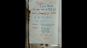 Eigen values of matrix | How to find eigenvalue of 2X2 matrix | bsc