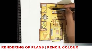 Rendering of Plan | For Beginners | Color Pencils |