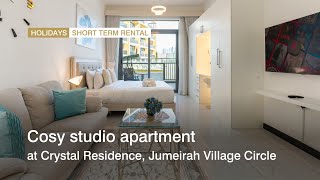 Cosy studio apartment at Crystal Residence, Jumeirah Village Circle | haus &amp; haus Holiday Homes