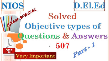 Exam Special Solved IMPORTANT Questions and Answers of 507 PART 1 (ENGLISH)...