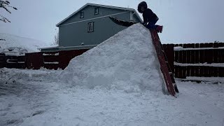DIY GIANT BACKYARD SNOW SLIDE!