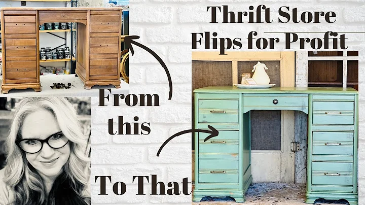 Art Deco Green Desk ~ Furniture Flip for Profit ~ Desk Makeover ~ DIY Paint Painted Furniture