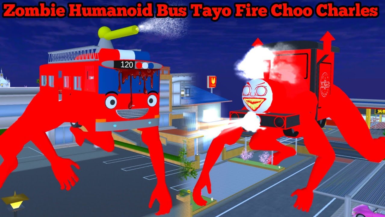 Full Movie Zombie Humanoid Bus Tayo Fire School Scares Yuta Mio 😱 Sakura School Simulator 