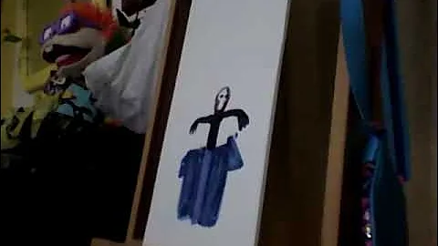 dum video on drawing/painting puppet