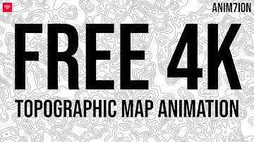 4K Motion Background Footage - No Copyright Topographic Map Animation | After Effects | 4K