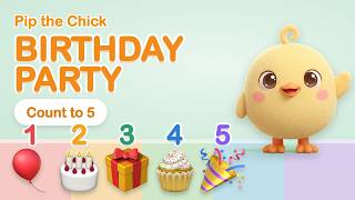 Learn to Count 1-5 with Birthday Party 🎈🎂 | Calm Counting for Toddlers | Pip the Chick screenshot 5