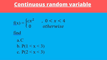 Probability density function of a continuous random variable - Solved Example 1