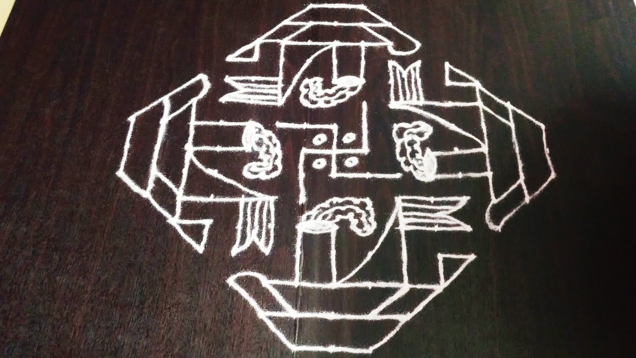 Kappal Kolam | Ship Rangoli | Ship Kolam | Boat Kolam | Rangoli ...