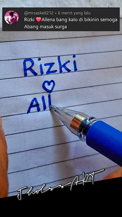 Menulis Nama Rizki ❤️ Allena #shorts #handwriting #happy #foryou