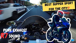 How To Have Fun In The City On A Supper Sport || YAMAHA R7 || Pure TOCE Exhaust Sound