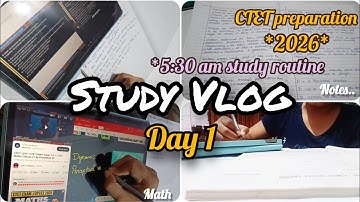 My First Study Vlog✨ || CTET Preparation 2026 ||Day 1 || Morning routine 