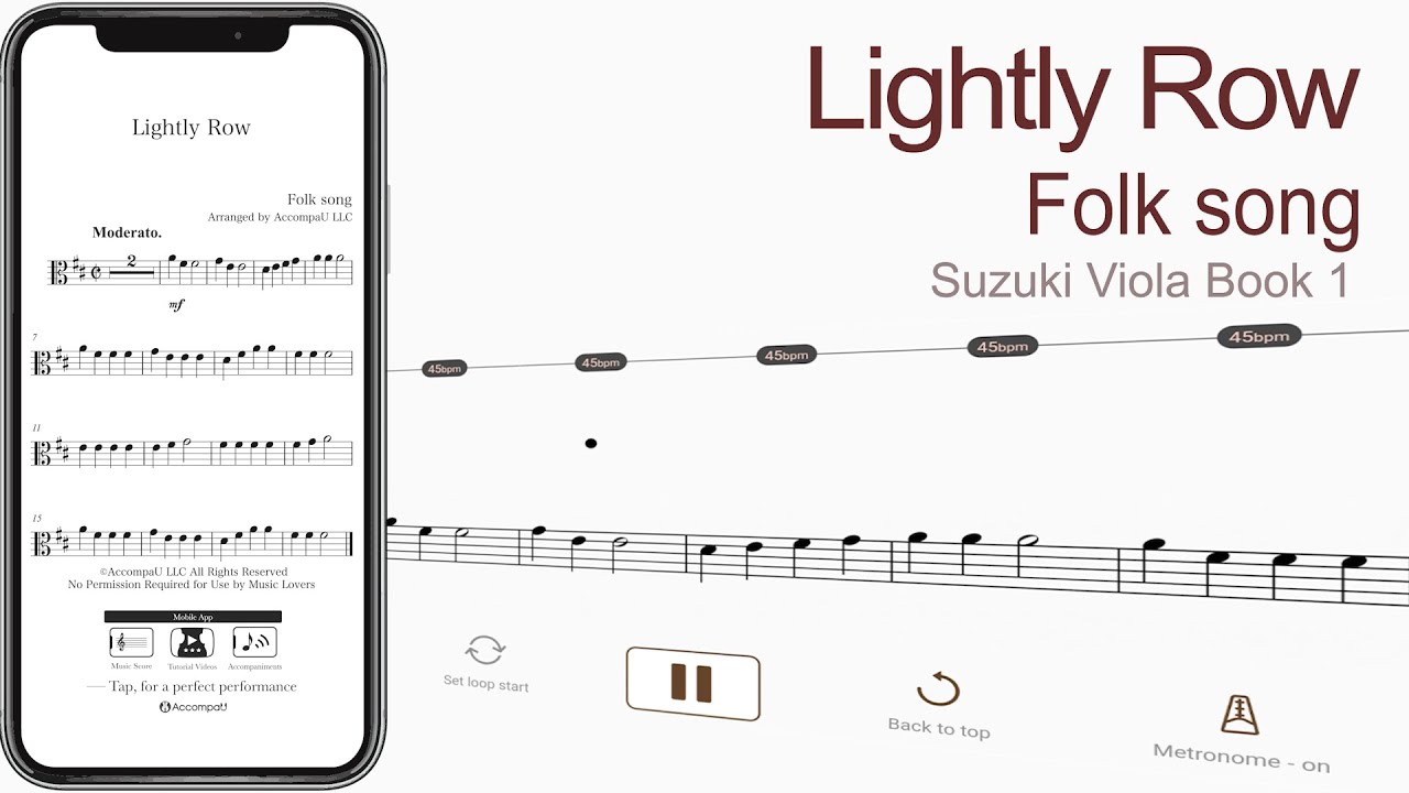 Lightly Row | Folk song【 Viola Sheet Music 】 - YouTube