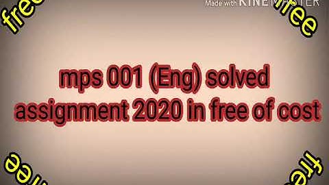 mps 001 solved assignment 2019-20