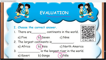 CONTINENTS OF THE WORLD - EVALUATION - TERM-2 - UNIT-3 - SOCIAL SCIENCE - 5TH STD - ENGLISH  MEDIUM