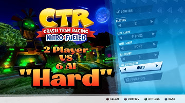 CTR NITRO FUELED | BATTLE MODE : 2 PLAYER VS 6 AI HARD Lv | TEMPLE TURMOIL