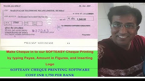 Cheque Printing Software/ Bank Cheque Printing Software /  Bulk Check Printing Software
