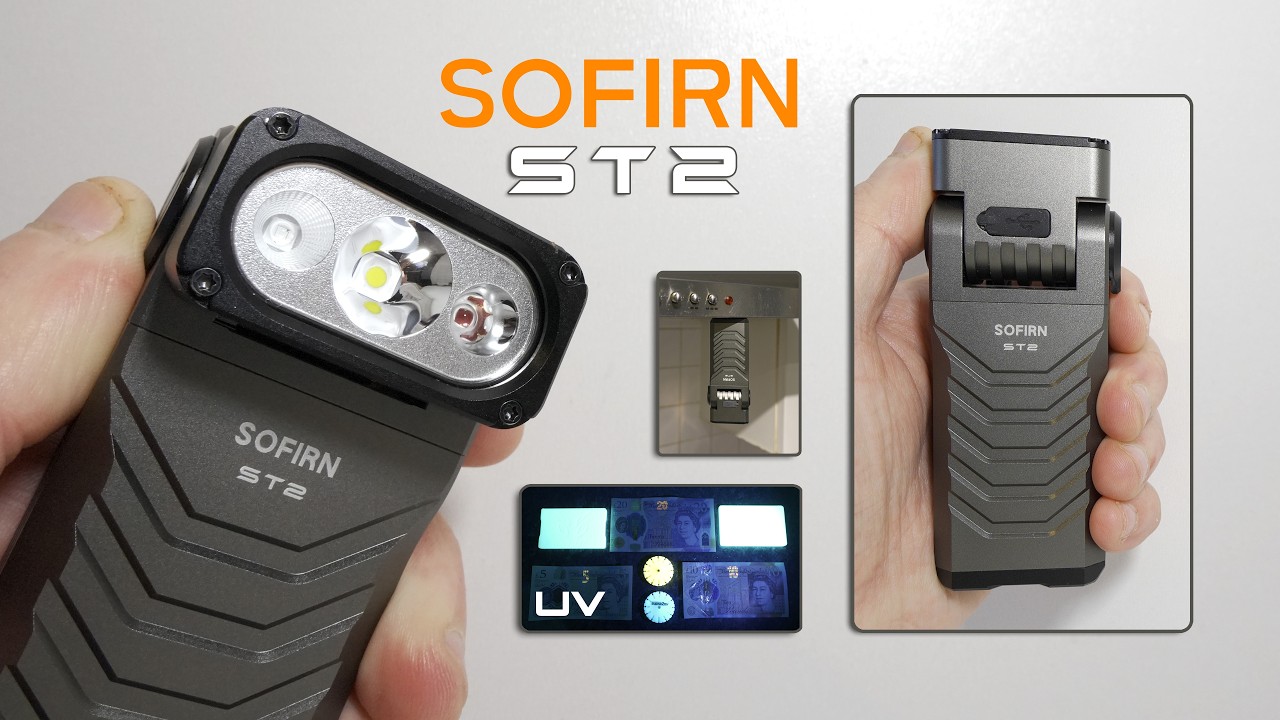 SOFIRN ST2 - 3000 lumens adjustable 90° Flashlight or Work Light [UV/Red light/SFT-42R LED/Magnet]