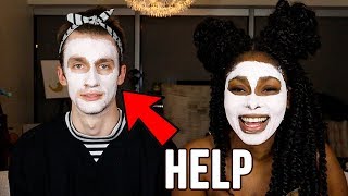 Girlfriend FORCES me to do skin routine *PAINFUL*