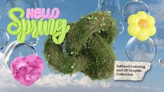 Hello Spring - 3D Lettering Set preview | CreativeMarket product OVERVIEW