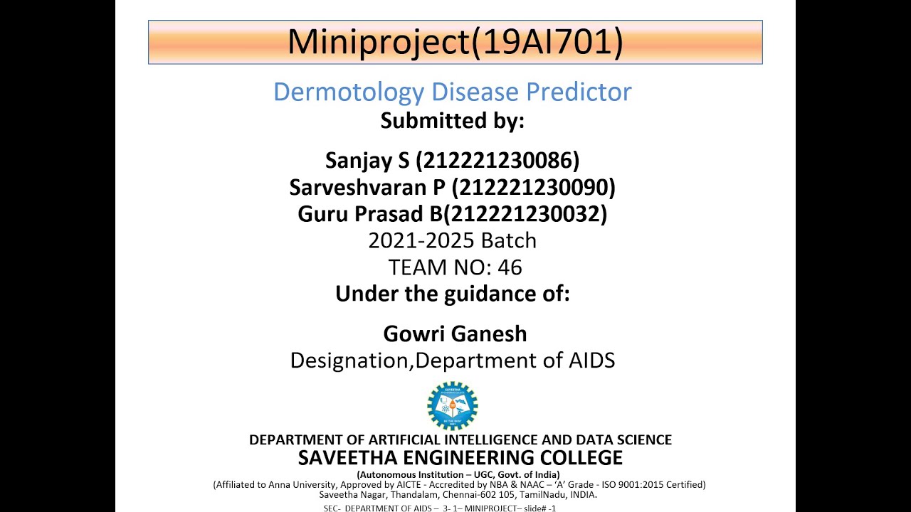 Dermatology Disease Predictor Mini Project - YouTube