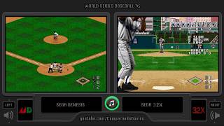 World Series Baseball '95 (Sega Genesis vs Sega 32X) Side by