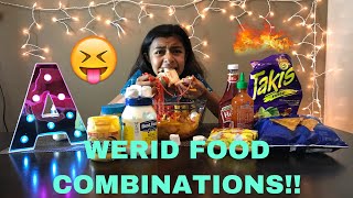 WEIRD FOOD COMBINATIONS PART 1!! 🍫🍕🥛