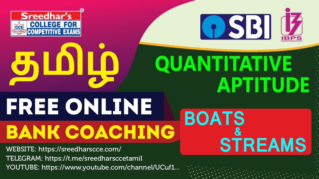 Free Online Bank Coaching Classes in Tamil | Quantitative Aptitude | Boats and Streams