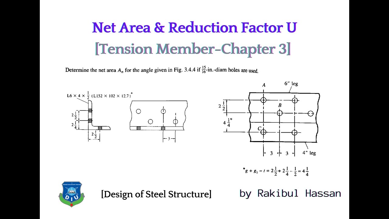 Net Area Calculation Tension Member Design Of Steel Structure YouTube Net Area Calculation Tension Member Design Of Steel Structure YouTube