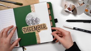 December 2023 Bullet Journal Setup 💜 Mountains theme