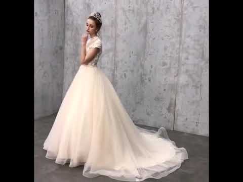 Vintage Retro Champagne See Through Wedding Dresses 2019